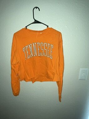 Tennessee Cropped Long-Sleeve Tee - Orange